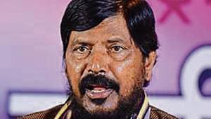 Republic Party Of India (RPI) president Ramdas Athawale was slapped by an unidentified person during an event at Netaji ground in Ambernath on Friday.(HT File Photo) Republic Party Of India (RPI) president Ramdas Athawale was slapped by an unidentified person during an event at Netaji ground in Ambernath on Friday.(HT File Photo)