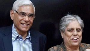 CoA chairman Vinod Rai with Diana Edulji (R).(PTI) CoA chairman Vinod Rai with Diana Edulji (R).(PTI)