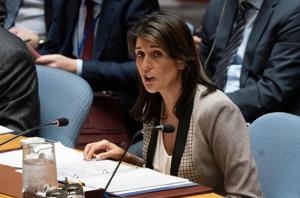 US Ambassador Nikki Haley will step down as the UN envoy at the end of this year.(AFP) US Ambassador Nikki Haley will step down as the UN envoy at the end of this year.(AFP)
