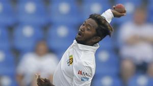 Akila Dananjaya underwent an independent assessment of his bowling action on November 23 in Brisbane which revealed his deliveries exceeded the 15-degrees level of tolerance(AP) Akila Dananjaya underwent an independent assessment of his bowling action on November 23 in Brisbane which revealed his deliveries exceeded the 15-degrees level of tolerance(AP)
