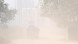 A polluted stretch in Noida’s Sector 168 on Sunday.(Sunil Ghosh / HT Photo) A polluted stretch in Noida’s Sector 168 on Sunday.(Sunil Ghosh / HT Photo)