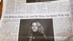 Julia Roberts was the subject of an unfortunate headline. Julia Roberts was the subject of an unfortunate headline.