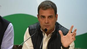Congress chief Rahul Gandhi addresses a press conference after his party takes 2 states - Rajasthan, Chhattisgarh(Mohd Zakir | HT photos) Congress chief Rahul Gandhi addresses a press conference after his party takes 2 states - Rajasthan, Chhattisgarh(Mohd Zakir | HT photos)