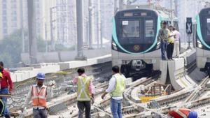 The CMRS team will inspect all 21 Metro stations of the 29.7km Aqua Line(Hindustan Times File Photo) The CMRS team will inspect all 21 Metro stations of the 29.7km Aqua Line(Hindustan Times File Photo)
