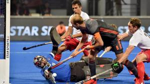 Netherlands' Captain Billy Bakker (in black) attempts a goal during their match against Canada, at the Men's Hockey World Cup 2018, in Bhubaneswar.(PTI) Netherlands' Captain Billy Bakker (in black) attempts a goal during their match against Canada, at the Men's Hockey World Cup 2018, in Bhubaneswar.(PTI)