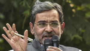 Kushwaha had been targeting the BJP and Kumar, a key ally of the ruling party, for weeks. He said while he has quit the NDA, his other options are open.(AP) Kushwaha had been targeting the BJP and Kumar, a key ally of the ruling party, for weeks. He said while he has quit the NDA, his other options are open.(AP)