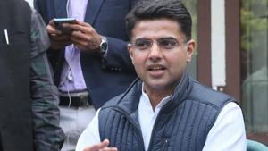 Rajasthan Congress president Sachin PIlot at a press conference, in Jaipur on December 11.(Himanshu Vyas/ HT Photo) Rajasthan Congress president Sachin PIlot at a press conference, in Jaipur on December 11.(Himanshu Vyas/ HT Photo)