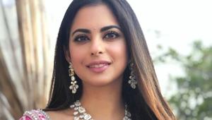 Isha Ambani looked radiant in a pink Manish Malhotra lehenga at her sangeet in Udaipur. (Instagram)