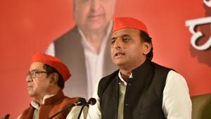 In a jibe at Uttar Pradesh chief minister Yogi Adityanath for calling Hindu god Hanuman a Dalit, Samajwadi Party president Akhilesh Yadav on Wednesday asked him to reveal the caste of other deities also.(Mujeeb Faruqui/HT Photo) In a jibe at Uttar Pradesh chief minister Yogi Adityanath for calling Hindu god Hanuman a Dalit, Samajwadi Party president Akhilesh Yadav on Wednesday asked him to reveal the caste of other deities also.(Mujeeb Faruqui/HT Photo)