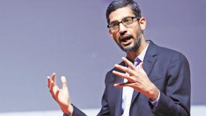 Sundar Pichai denied the allegations of his company having any political bias, saying the internet giant’s algorithms have no such sentiments.(Bloomberg) Sundar Pichai denied the allegations of his company having any political bias, saying the internet giant’s algorithms have no such sentiments.(Bloomberg)