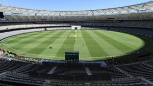 A general view of the Perth Stadium on December 13, 2018, ahead of the second cricket Test match between Australia and India.(AFP) A general view of the Perth Stadium on December 13, 2018, ahead of the second cricket Test match between Australia and India.(AFP)
