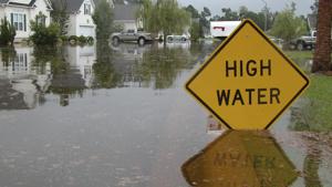 Sign warns of high water. Image for representation.(Getty Images/iStockphoto) Sign warns of high water. Image for representation.(Getty Images/iStockphoto)