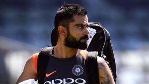 India's cricket captain Virat Kohli walks off after a training session in Perth.(AFP) India's cricket captain Virat Kohli walks off after a training session in Perth.(AFP)