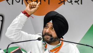 Punjab Cabinet Minister Navjot Singh Sidhu said the way the fragrance of fresh rain from the soil fills you with happiness and contentment, this victory has instilled a similar feeling among crores of Congress workers(PTI)