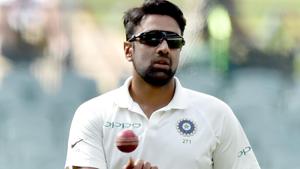 Ravichandran Ashwin prepares to bowl against Australia during day four of the first Test cricket match.(AFP) Ravichandran Ashwin prepares to bowl against Australia during day four of the first Test cricket match.(AFP)