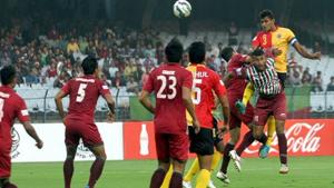East Bengal face Mohun Bagan in the first Kolkata Derby of the I-League season.(AIFF) East Bengal face Mohun Bagan in the first Kolkata Derby of the I-League season.(AIFF)