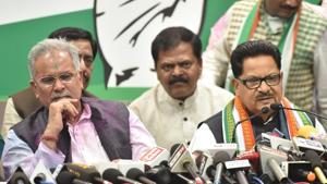 State Congress chief Bhupesh Baghel, who is said to be a key player behind the party’s impressive win in the assembly elections, is likely to be made the chief minister of Chhattisgarh.(Arijit Sen/HT Photo) State Congress chief Bhupesh Baghel, who is said to be a key player behind the party’s impressive win in the assembly elections, is likely to be made the chief minister of Chhattisgarh.(Arijit Sen/HT Photo)