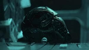Iron Man’s helmet lies damaged in a still from the Avengers: Endgame trailer. Iron Man’s helmet lies damaged in a still from the Avengers: Endgame trailer.