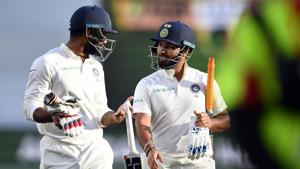 India's batsmen Hanuma Vihari (L) and Rishabh Pant walk back to the pavilion at the end of day four of the second Test against Australia.(AFP) India's batsmen Hanuma Vihari (L) and Rishabh Pant walk back to the pavilion at the end of day four of the second Test against Australia.(AFP)