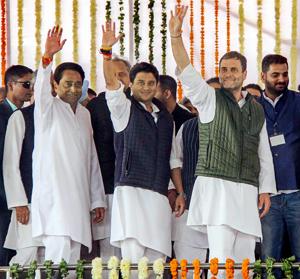 Kamal Nath took oath as Madhya Pradesh Chief Minister in the presence of top Congress and opposition leaders.(PTI)