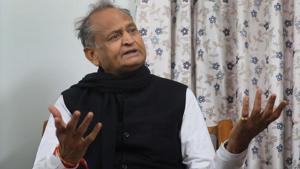 CM Ashok Gehlot during an interview with Hindustan Times, in Jaipur, Rajasthan, India, 16 December 2018.(Himanshu Vyas/ HT Photo) CM Ashok Gehlot during an interview with Hindustan Times, in Jaipur, Rajasthan, India, 16 December 2018.(Himanshu Vyas/ HT Photo)