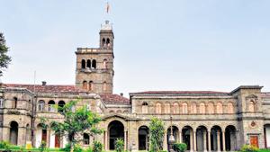 Pune, India - Oct. 4, 2017: SPPU main building in Pune, India, on Wednesday, October 4, 2017. (Photo by Sanket Wankhade/HT PHOTO) Pune, India - Oct. 4, 2017: SPPU main building in Pune, India, on Wednesday, October 4, 2017. (Photo by Sanket Wankhade/HT PHOTO)