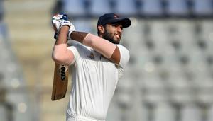 Mumbai: Mumbai batsman Shivam Dube plays a shot during a Ranji Trophy cricket match against Baroda, in Mumbai, Monday, Dec. 17, 2018. Dube hit 5 consecutive sixes in an over.(PTI) Mumbai: Mumbai batsman Shivam Dube plays a shot during a Ranji Trophy cricket match against Baroda, in Mumbai, Monday, Dec. 17, 2018. Dube hit 5 consecutive sixes in an over.(PTI)