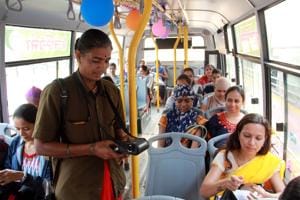 Ladies special PMPML bus service called Tejaswani was started on the occasion of Women's day (March 8) in Pune(HT/FILEPHOTO) Ladies special PMPML bus service called Tejaswani was started on the occasion of Women's day (March 8) in Pune(HT/FILEPHOTO)