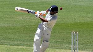 There was uneven bounce on the Perth wicket during the second Test between India and Australia.(AFP) There was uneven bounce on the Perth wicket during the second Test between India and Australia.(AFP)