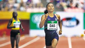 Hima Das in action during the women's 400m semi final on day two of the IAAF World U20 Championships in Finland.(Getty Images for IAAF) Hima Das in action during the women's 400m semi final on day two of the IAAF World U20 Championships in Finland.(Getty Images for IAAF)