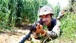 Six terrorists were killed in an encounter with security forces on Saturday in Tral in Jammu and Kashmir’s Pulwama district(PTI File Photo) Six terrorists were killed in an encounter with security forces on Saturday in Tral in Jammu and Kashmir’s Pulwama district(PTI File Photo)