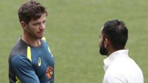 Australian captain Tim Paine, left, congratulates India's captain Virat Kohli after India won the first cricket test by 31 runs in Adelaide.(AP) Australian captain Tim Paine, left, congratulates India's captain Virat Kohli after India won the first cricket test by 31 runs in Adelaide.(AP)