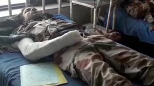 Visuals from Ramban district hospital where ITBP personnel are undergoing medical treatment. They were injured in a bus accident on Jammu-Srinagar highway near Khooni Nala in Ramban district.(ANI Photo)
