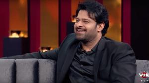 Prabhas, Rana Dagubatti and SS Rajamouli made their Koffee With Karan debut this Sunday.(StarWorld/YouTube) Prabhas, Rana Dagubatti and SS Rajamouli made their Koffee With Karan debut this Sunday.(StarWorld/YouTube)