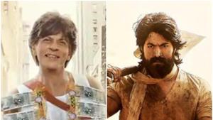 Shah Rukh Khan in a still from Zero and Yash in a still from KGF. Shah Rukh Khan in a still from Zero and Yash in a still from KGF.