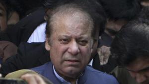 Pakistan's former prime minister Nawaz Sharif leaves after appearing in a court in Lahore on October 8.(AP File Photo) Pakistan's former prime minister Nawaz Sharif leaves after appearing in a court in Lahore on October 8.(AP File Photo)