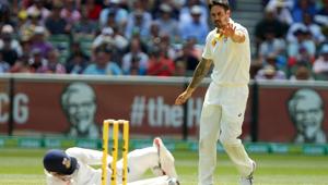 Virat Kohli is down on the ground after being hit by Mitchell Johnson.(Getty Image) Virat Kohli is down on the ground after being hit by Mitchell Johnson.(Getty Image)