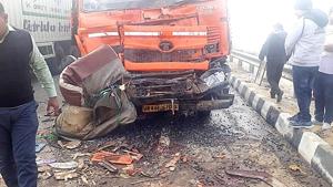 Eight people, including seven women, were killed and 10 others injured in a pile-up involving around 20 vehicles at the Badli bypass on the Rohtak-Rewari highway here on Monday. December 24, 2018:Photo by Manoj Dhaka/HindustanTimes(HT photo) Eight people, including seven women, were killed and 10 others injured in a pile-up involving around 20 vehicles at the Badli bypass on the Rohtak-Rewari highway here on Monday. December 24, 2018:Photo by Manoj Dhaka/HindustanTimes(HT photo)
