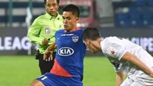 File image of Sunil Chhetri in action.(PTI) File image of Sunil Chhetri in action.(PTI)