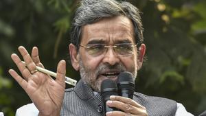 One Rashtriya Lok Samata Party (RLSP) MP and two MLAs have already ditched party president Upendra Kushwaha in NDA’s favour. Now, some important RJD leaders have raised serious doubts about Kushwaha’s stability in the Mahagathbanhan, or the Grand Alliance (GA).(PTI Photo) One Rashtriya Lok Samata Party (RLSP) MP and two MLAs have already ditched party president Upendra Kushwaha in NDA’s favour. Now, some important RJD leaders have raised serious doubts about Kushwaha’s stability in the Mahagathbanhan, or the Grand Alliance (GA).(PTI Photo)