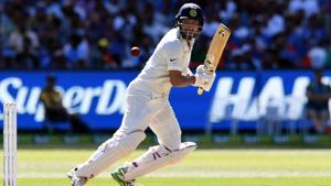 India's batsman Cheteshwar Pujara plays a shot during day one of the third cricket Test match between Australia and India in Melbourne on December 26, 2018.(AFP) India's batsman Cheteshwar Pujara plays a shot during day one of the third cricket Test match between Australia and India in Melbourne on December 26, 2018.(AFP)