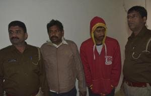 A father son duo were arrested for harassing a minor boy, at Sihani gate police station, in Ghaziabad(Sakib/ HT Photo) A father son duo were arrested for harassing a minor boy, at Sihani gate police station, in Ghaziabad(Sakib/ HT Photo)