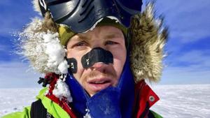 Colin O'Brady, of Portland., Ore., in Antarctica. He has become the first person to traverse Antarctica alone without any assistance. O'Brady finished the 932-mile (1,500-kilometer) journey across the continent in 54 days, lugging his supplies on a sled as he skied in bone-chilling temperatures.(AP Photo) Colin O'Brady, of Portland., Ore., in Antarctica. He has become the first person to traverse Antarctica alone without any assistance. O'Brady finished the 932-mile (1,500-kilometer) journey across the continent in 54 days, lugging his supplies on a sled as he skied in bone-chilling temperatures.(AP Photo)