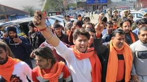 Bajrang Dal activists have warned they will protest New Year celebrations in Bengaluru ( File Photo)(PTI) Bajrang Dal activists have warned they will protest New Year celebrations in Bengaluru ( File Photo)(PTI)