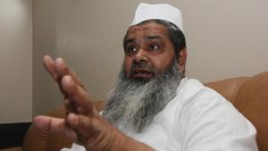 AIUDF chief Moulana Badruddin Ajmal got agitated on Wednesday when a journalist asked him if he will side with the party that comes to power in New Delhi.(Arvind Yadav/ HT Photo) AIUDF chief Moulana Badruddin Ajmal got agitated on Wednesday when a journalist asked him if he will side with the party that comes to power in New Delhi.(Arvind Yadav/ HT Photo)