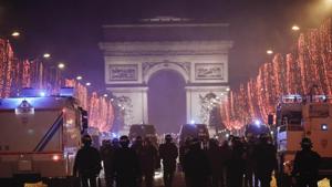 The Champs-Elysees has since last month been the epicentre of repeated violent protests against President Emmanuel Macron’s government, with the Arc de Triomphe ransacked on December 1.(AP Photo) The Champs-Elysees has since last month been the epicentre of repeated violent protests against President Emmanuel Macron’s government, with the Arc de Triomphe ransacked on December 1.(AP Photo)