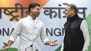 The move came after CM Ashok Gehlot and Deputy CM Sachin Pilot held meetings with Congress president Rahul Gandhi in New Delhi on Wednesday.(AP) The move came after CM Ashok Gehlot and Deputy CM Sachin Pilot held meetings with Congress president Rahul Gandhi in New Delhi on Wednesday.(AP)