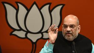 Days after sealing the seat-sharing formula with its alliance partners in Bihar, BJP national president Amit Shah met party MPs from the state in New Delhi on Thursday evening to take a feedback of party’s prospects in the coming Lok Sabha polls.(Mohd Zakir/HT Photo) Days after sealing the seat-sharing formula with its alliance partners in Bihar, BJP national president Amit Shah met party MPs from the state in New Delhi on Thursday evening to take a feedback of party’s prospects in the coming Lok Sabha polls.(Mohd Zakir/HT Photo)