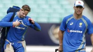 File photo of Australia's David Warner (R) and Steve Smith during nets.(Reuters) File photo of Australia's David Warner (R) and Steve Smith during nets.(Reuters)