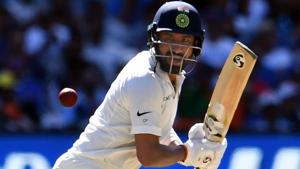 Cheteshwar Pujara plays a shot during day one of the third Test match between Australia and India.(AFP) Cheteshwar Pujara plays a shot during day one of the third Test match between Australia and India.(AFP)